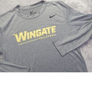 Nike Wingate Volleyball Dri-FIT Long Sleeve Shirt Women's M Gray Athletic Cut